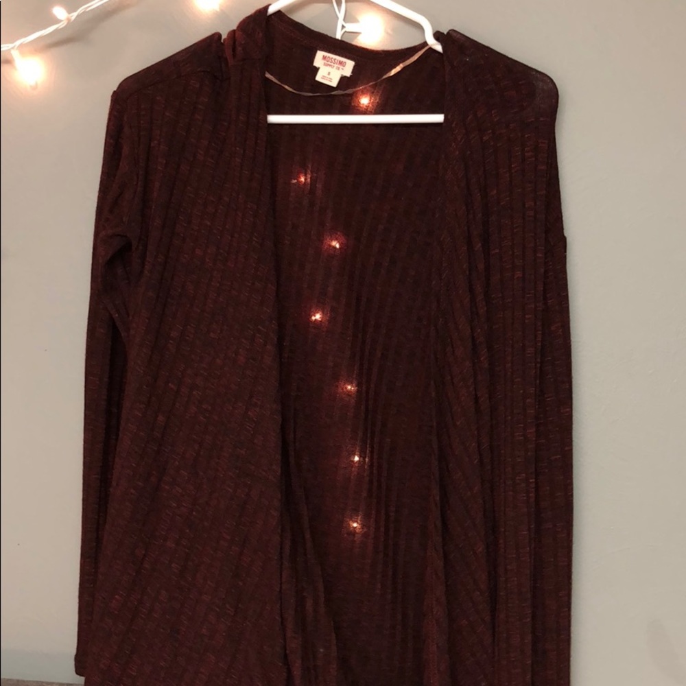 burgundy cardigan